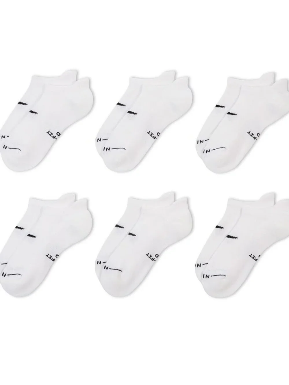 6 Pair Women's Nike No Show Socks Size M Everyday Cotton Cushioned 6 Pack`
